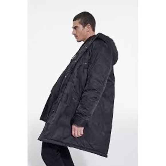 The Kooples NEW Unisex Long Loose Hooded Parka Coat in Black Size XL MSRP‎ $825